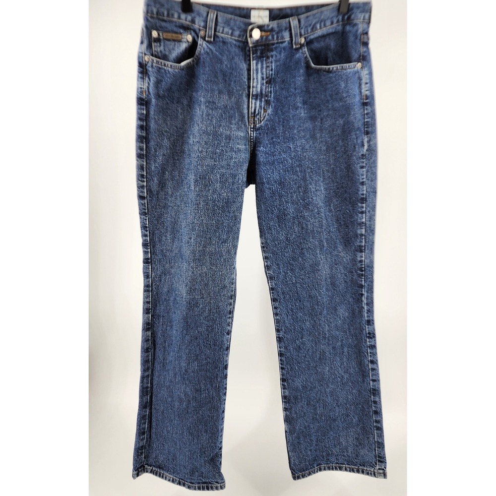 VTG‎ Calvin Klein Jeans Women's 14x30 Boot Jeans Double Stone Wash Denim 90s